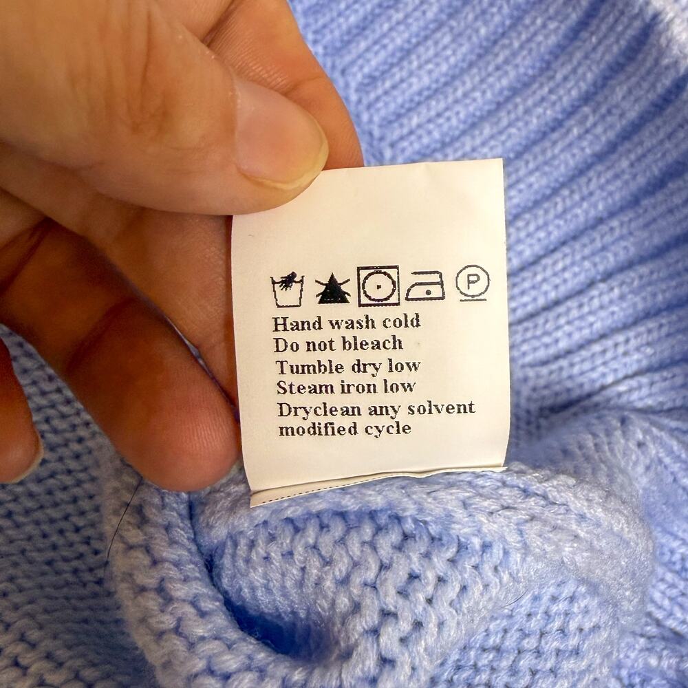 BTFBM Periwinkle Ribbed Mock Neck Sweater M - Picture 5 of 9